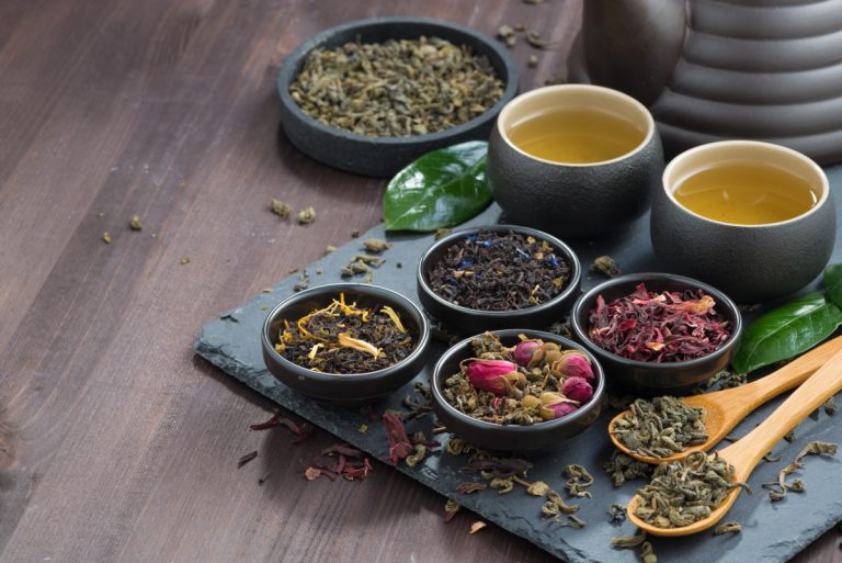 assortment of fragrant dried teas