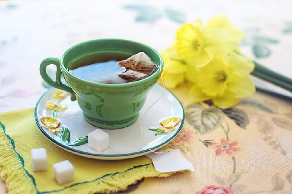 green victorian teacup