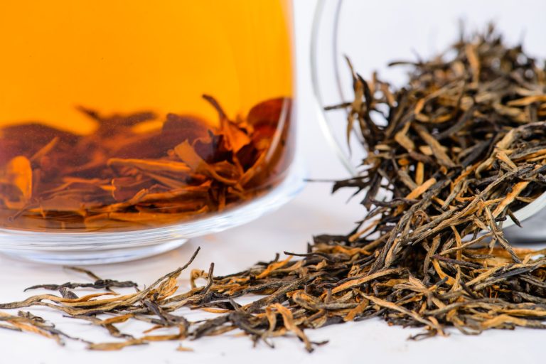 close-up of golden monkey tea