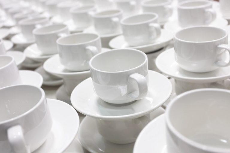 Set of White Teacups