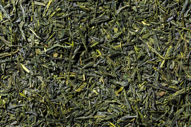Sencha green tea leaves