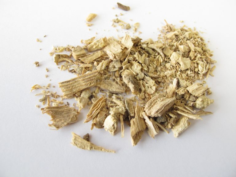kava root on white background