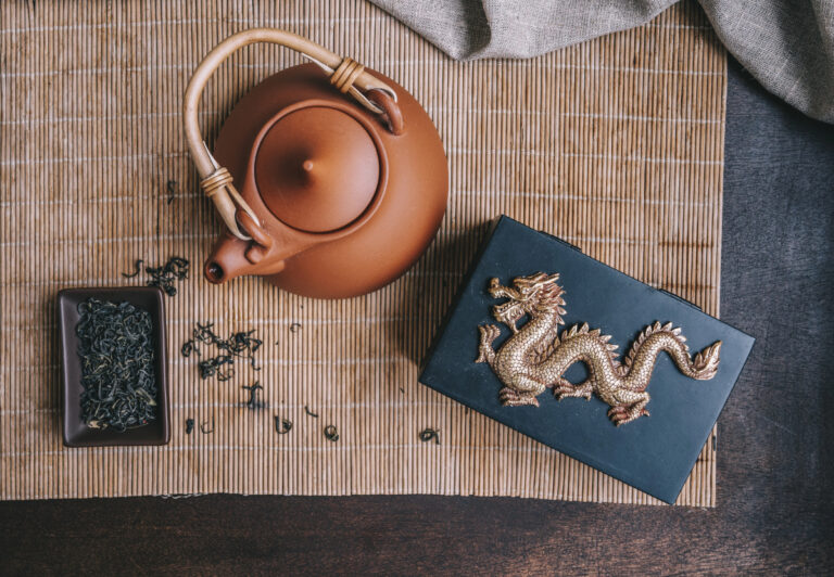 chinese tea ceremony with fancy tea