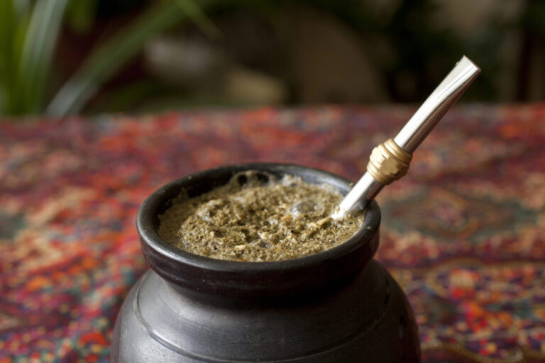 yerba mate tea and bombilla